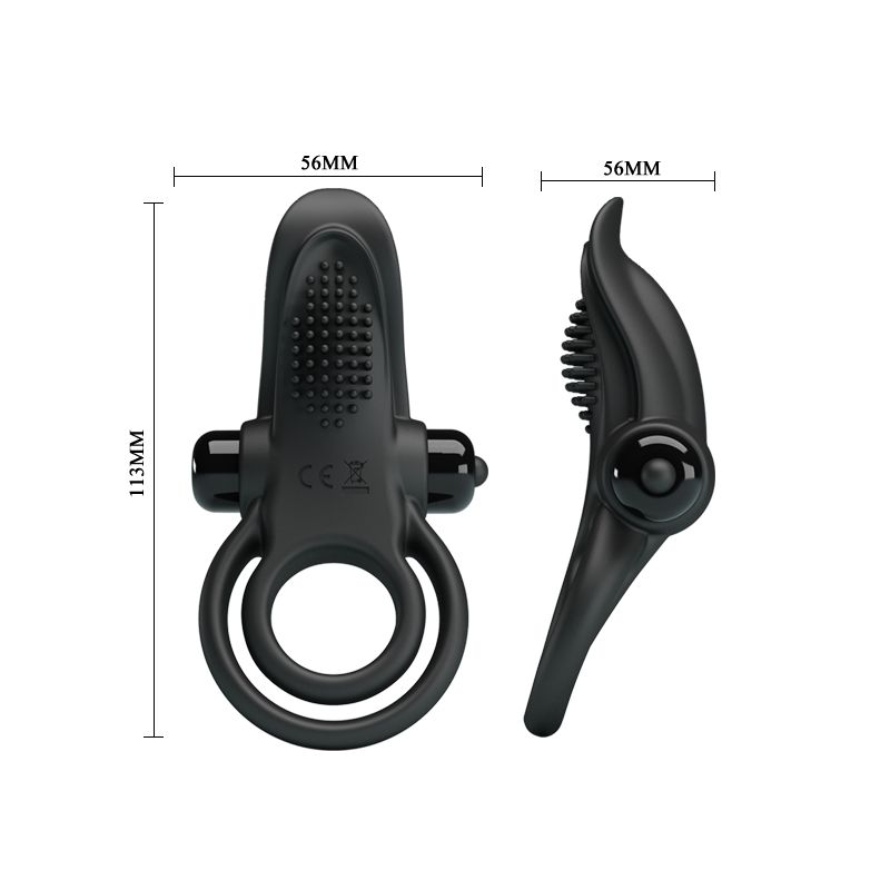 Vibrant Penis Ring - Pretty Love (Black)