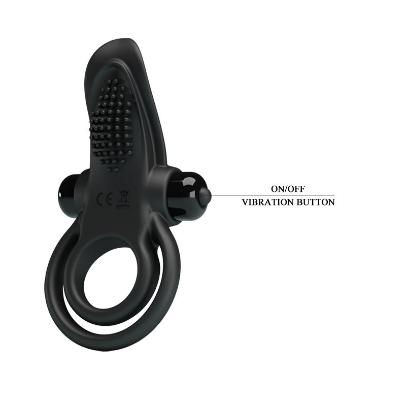Vibrant Penis Ring - Pretty Love (Black)