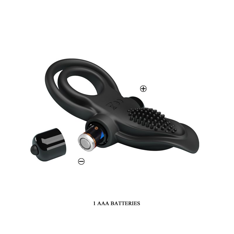 Vibrant Penis Ring - Pretty Love (Black)