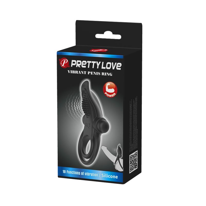 Vibrant Penis Ring - Pretty Love (Black)
