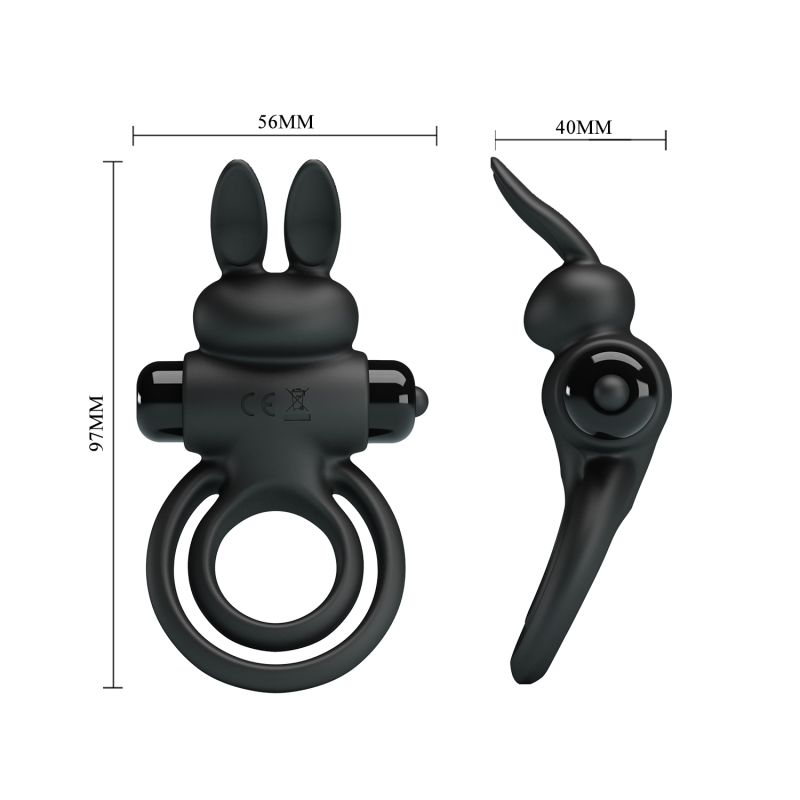 Vibrant Penis Ring III - Pretty Love (Black)