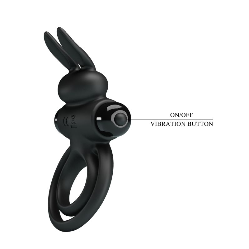 Vibrant Penis Ring III - Pretty Love (Black)