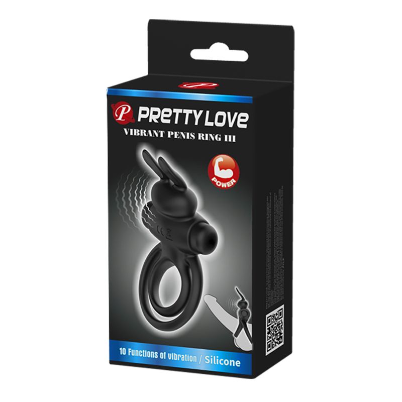 Vibrant Penis Ring III - Pretty Love (Black)