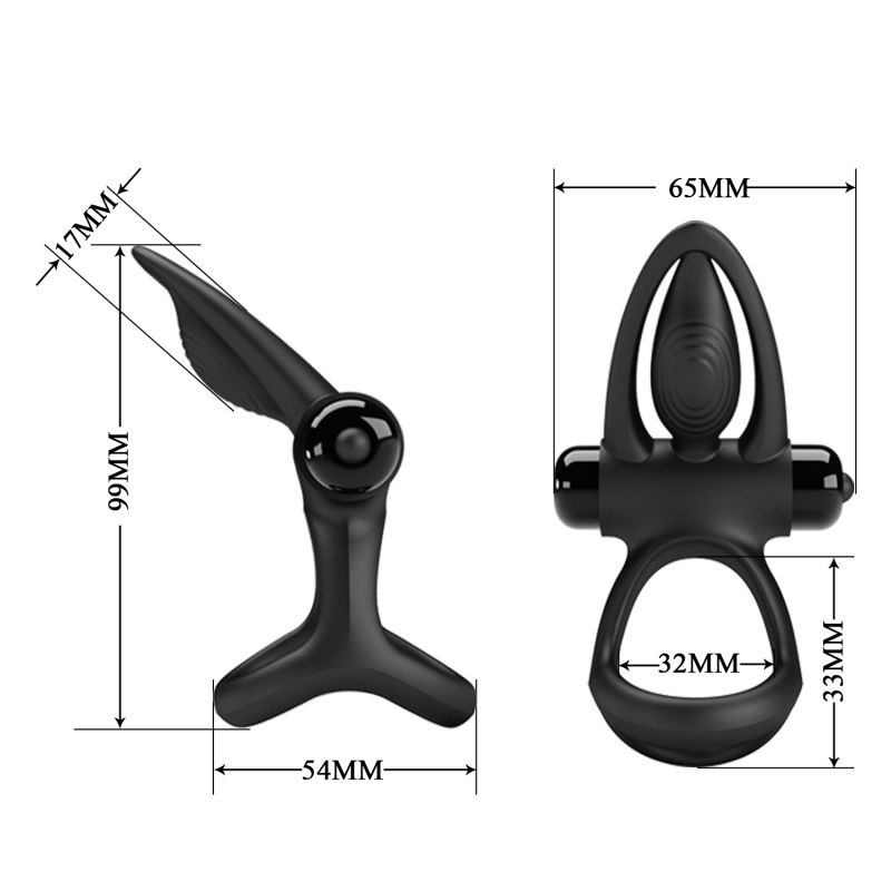 Vibration Cock Ring - Pretty Love (Black)
