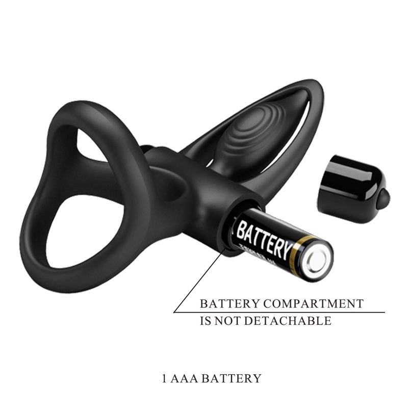 Vibration Cock Ring - Pretty Love (Black)