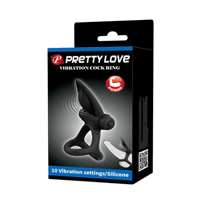 Vibration Cock Ring - Pretty Love (Black)