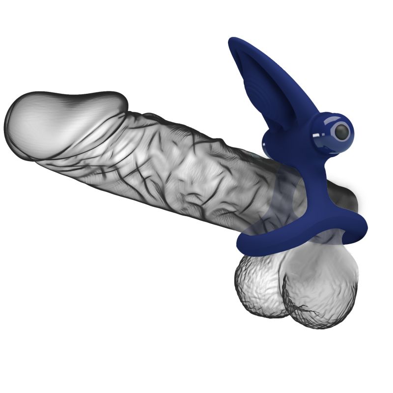 Mat Vibrating Cock Ring (Navy Blue)