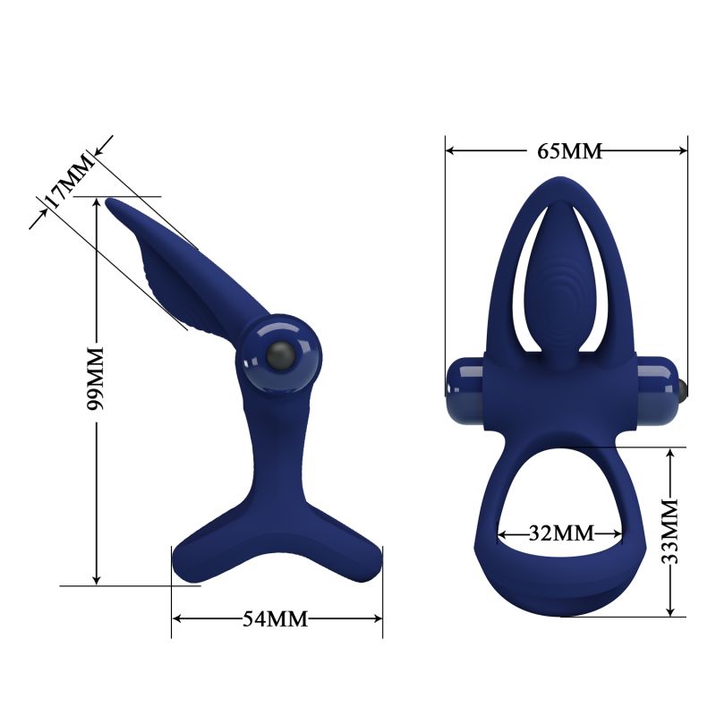 Mat Vibrating Cock Ring (Navy Blue)