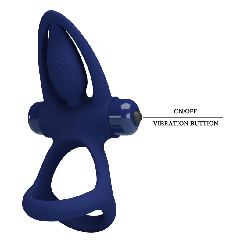 Mat Vibrating Cock Ring (Navy Blue)