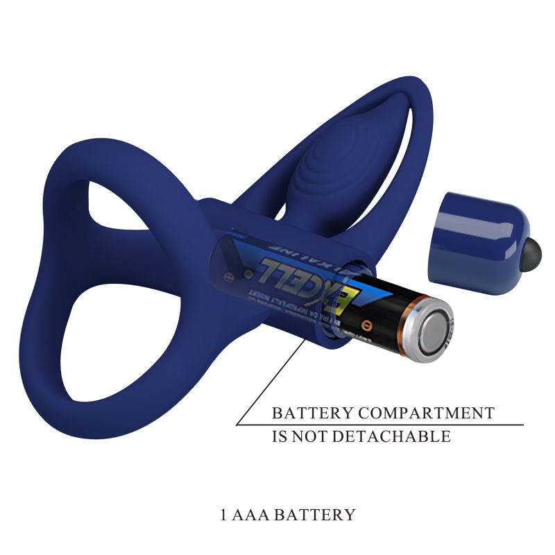 Mat Vibrating Cock Ring (Navy Blue)