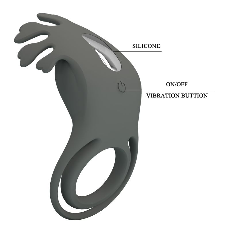 Ruben 7 Function Vibrating Cock Ring (Grey)