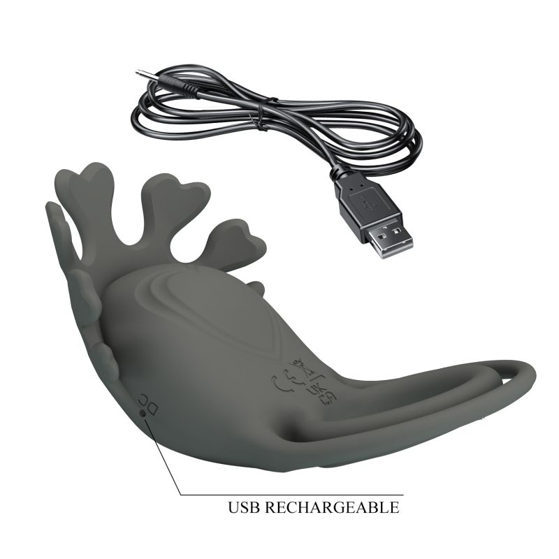 Ruben 7 Function Vibrating Cock Ring (Grey)