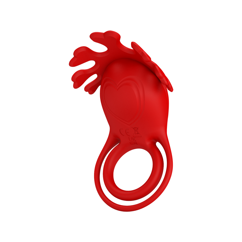 Ruben 7 Function Vibrating Cock Ring (Red)
