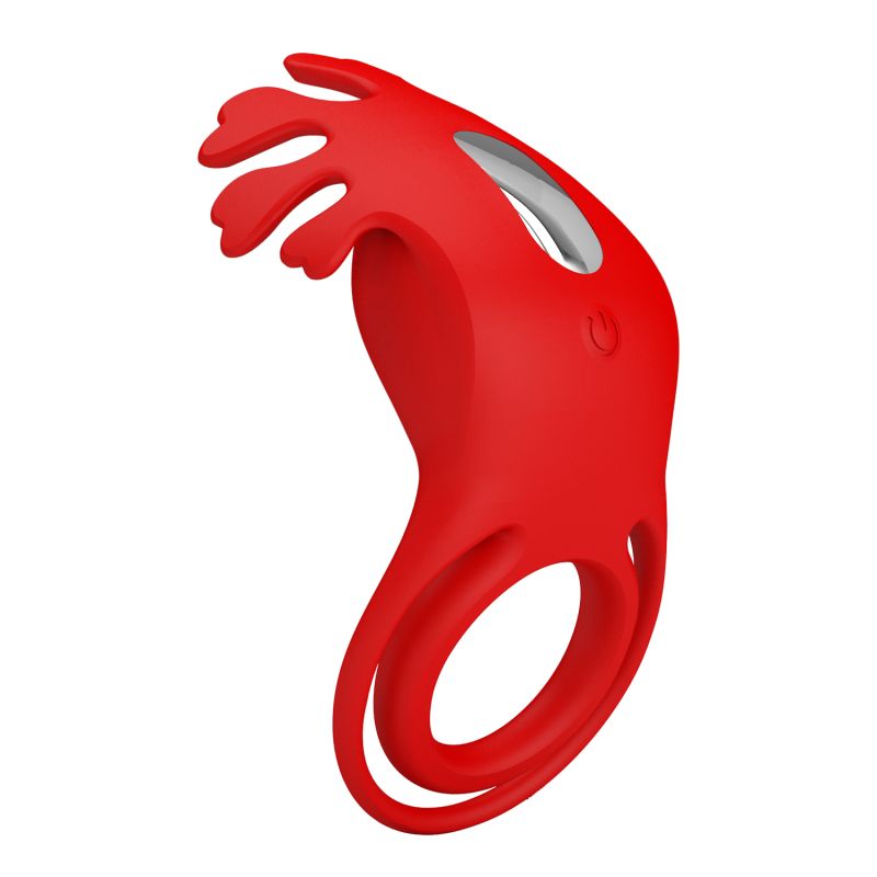 Ruben 7 Function Vibrating Cock Ring (Red)