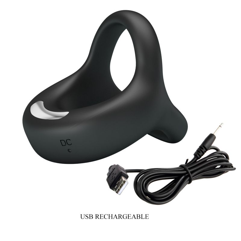 Elliott - Vibrant Penis Ring - Pretty Love (Black)