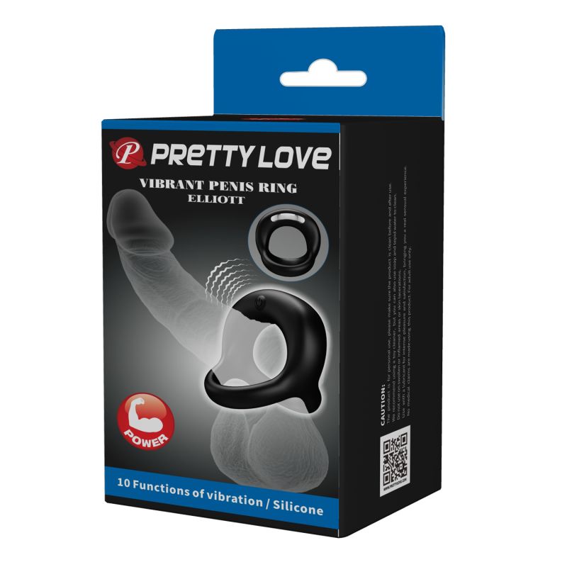 Elliott - Vibrant Penis Ring - Pretty Love (Black)