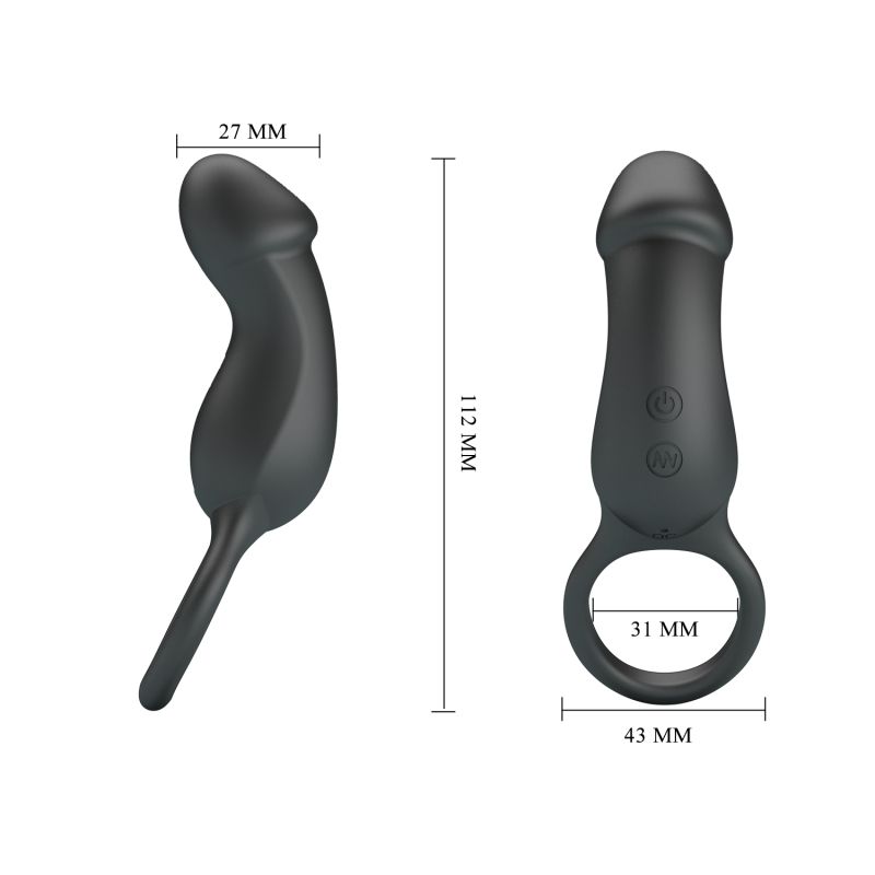 Super Power Trae Egg Bullet / Cock Ring (Black)