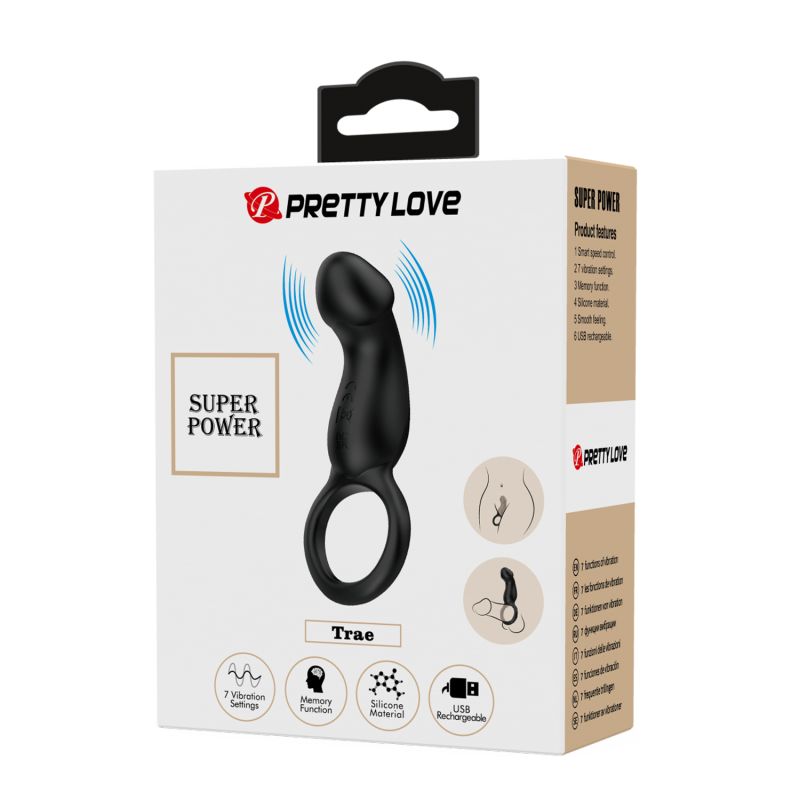 Super Power Trae Egg Bullet / Cock Ring (Black)