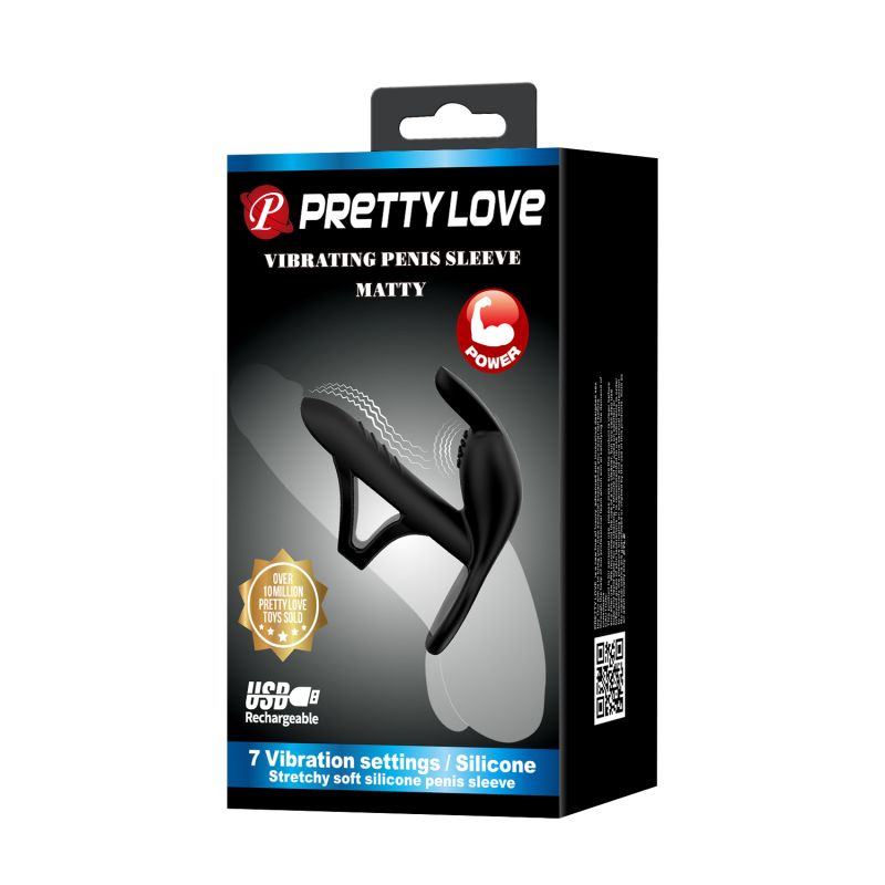Matty - Vibrating Penis Sleeve - Pretty Love (Black)