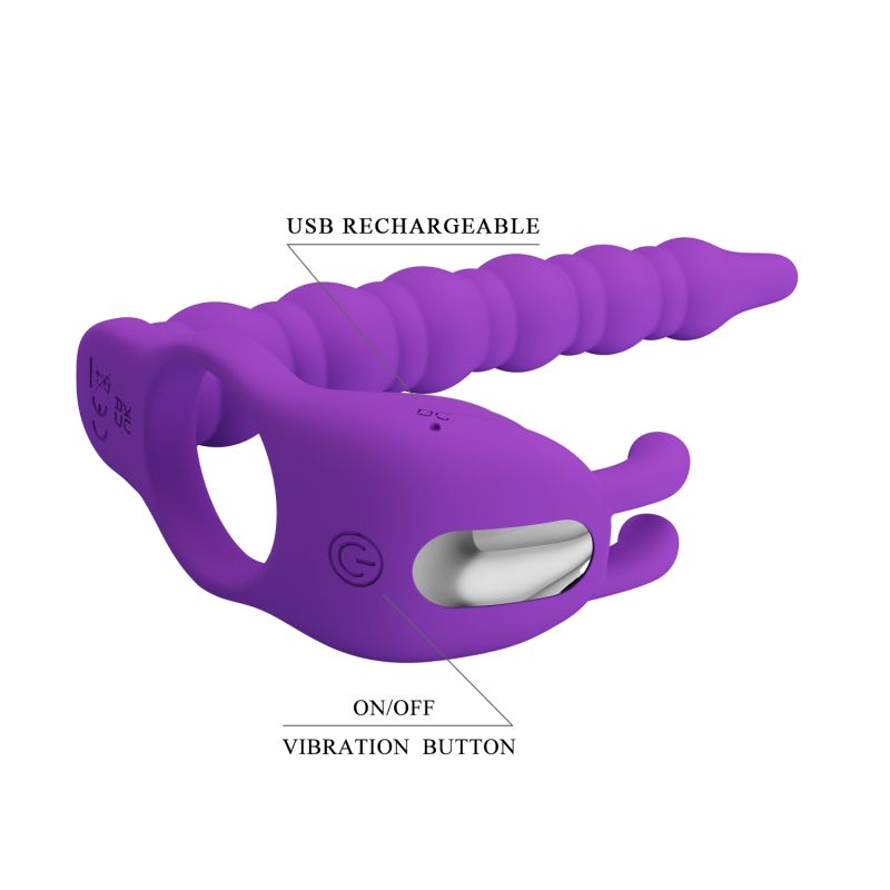 Blackney Vibrating Cock Ring (Purple)