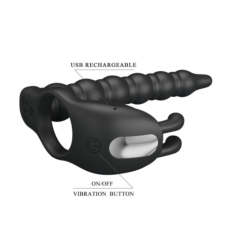 Blackney Vibrating Cock Ring (Black)
