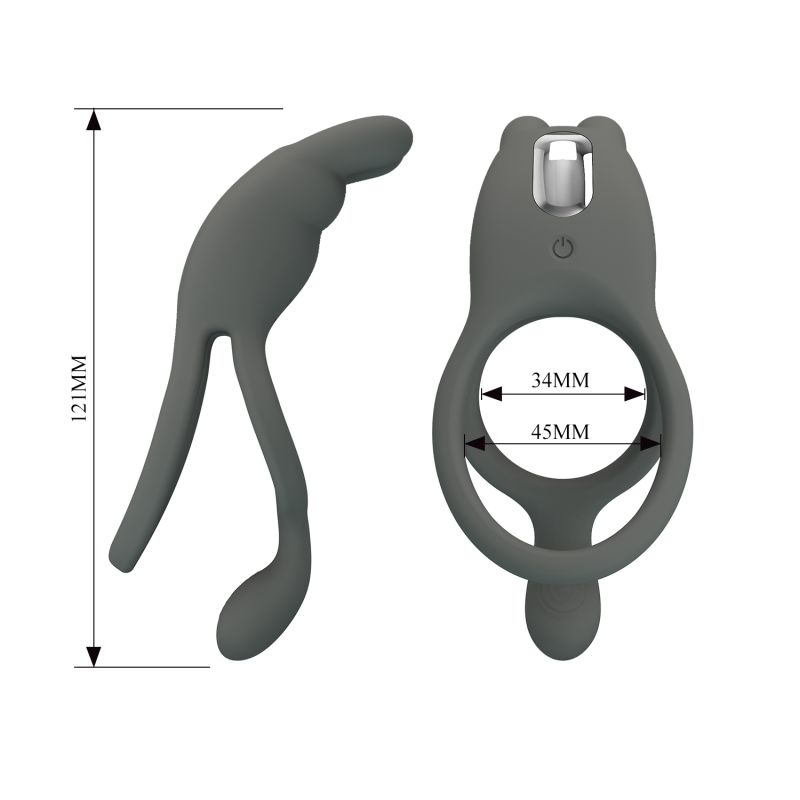Seth Vibrating Cock Ring (Grey)