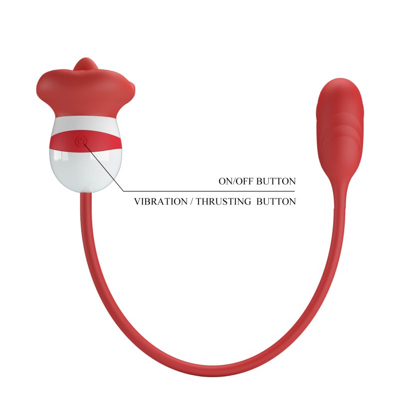 Aliyah Mouth Shaped Vibrator (Red / White)
