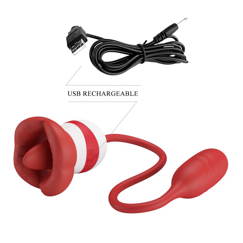 Aliyah Mouth Shaped Vibrator (Red / White)