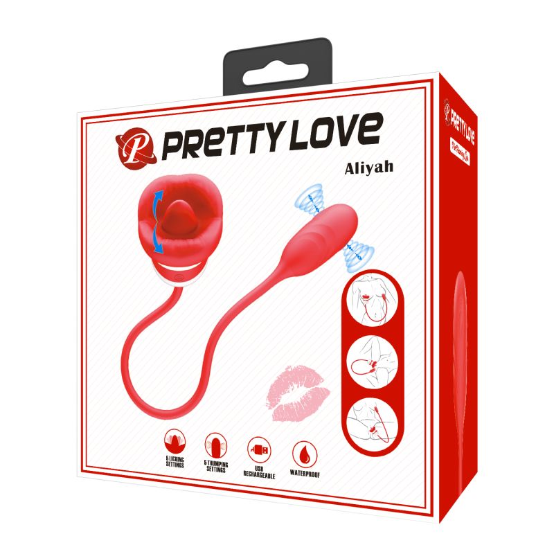 Aliyah Mouth Shaped Vibrator (Red / White)