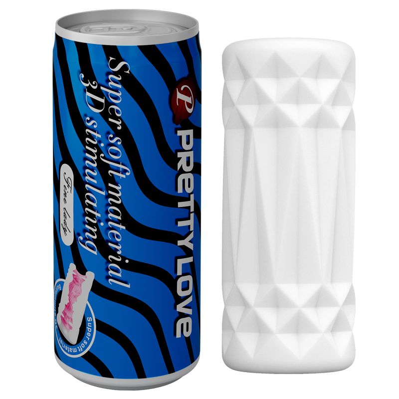 Super Soft Pop-Top Can-Shaped Masturbator (Black / Blue)