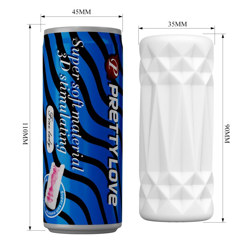 Super Soft Pop-Top Can-Shaped Masturbator (Black / Blue)