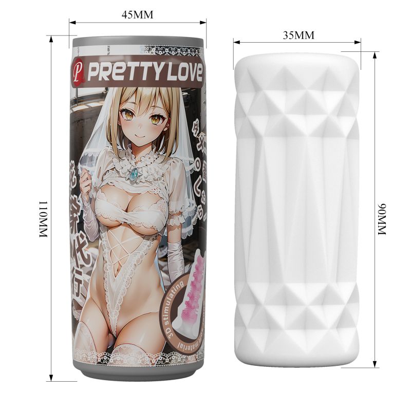 Anime Super Soft Pop-Top Can-Shaped Can Masturbator (Brown)