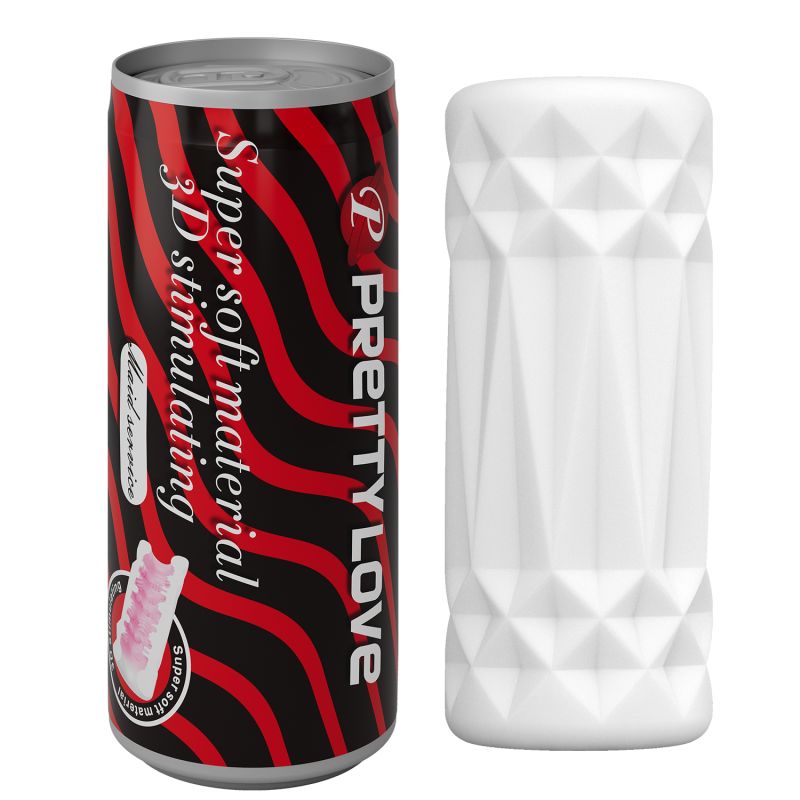 Super Soft Pop-Top Can-Shaped Masturbator (Black / Red)