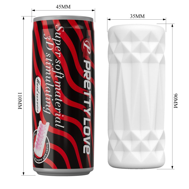 Super Soft Pop-Top Can-Shaped Masturbator (Black / Red)