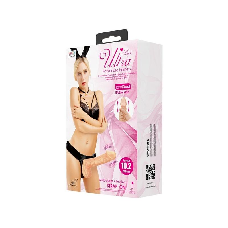 Ultra Passionate Harness with Vibrating Dildo - 10.2