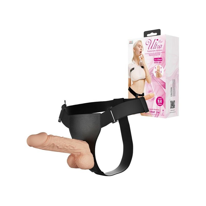 Ultra Passionate Harness with Vibrating Dildo - 9.4