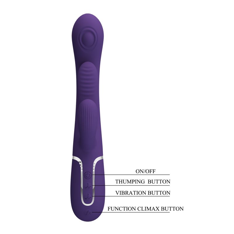 Shania - 3in1 Rabbit Vibrator (Dark Purple)