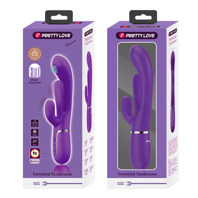 Shania - 3in1 Rabbit Vibrator (Dark Purple)