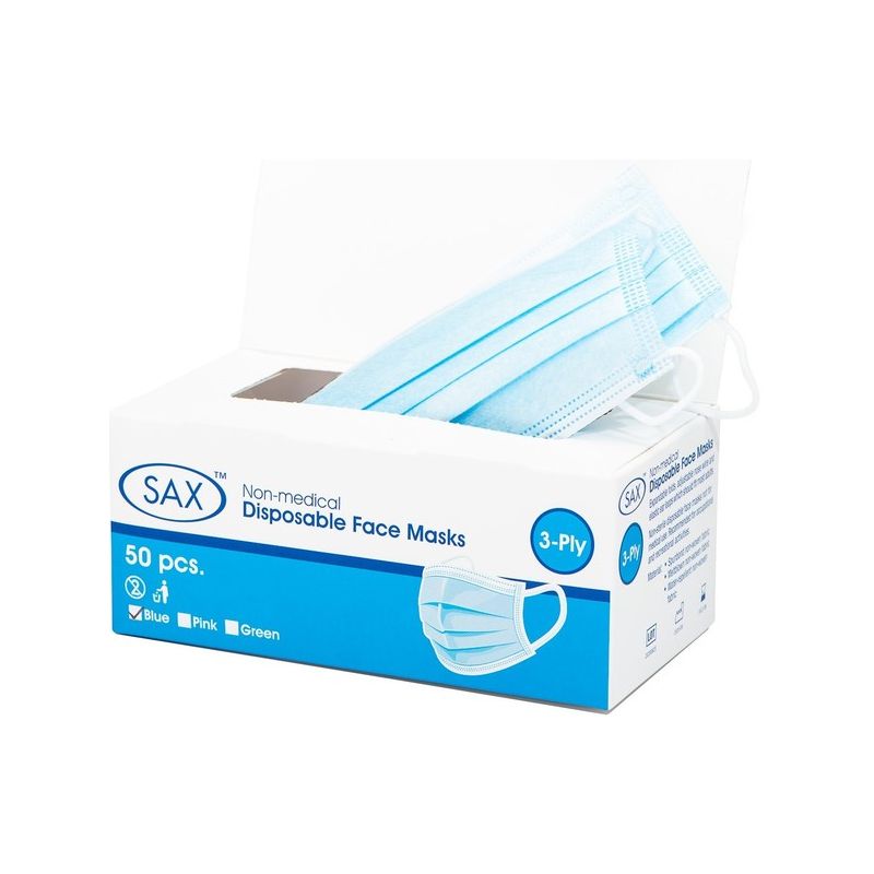 Disposable Face Mask - 50 Pack (Blue)