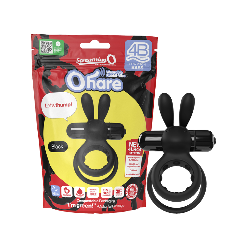 Ohare 4B Low Pitch Bass Cock Ring (Black)