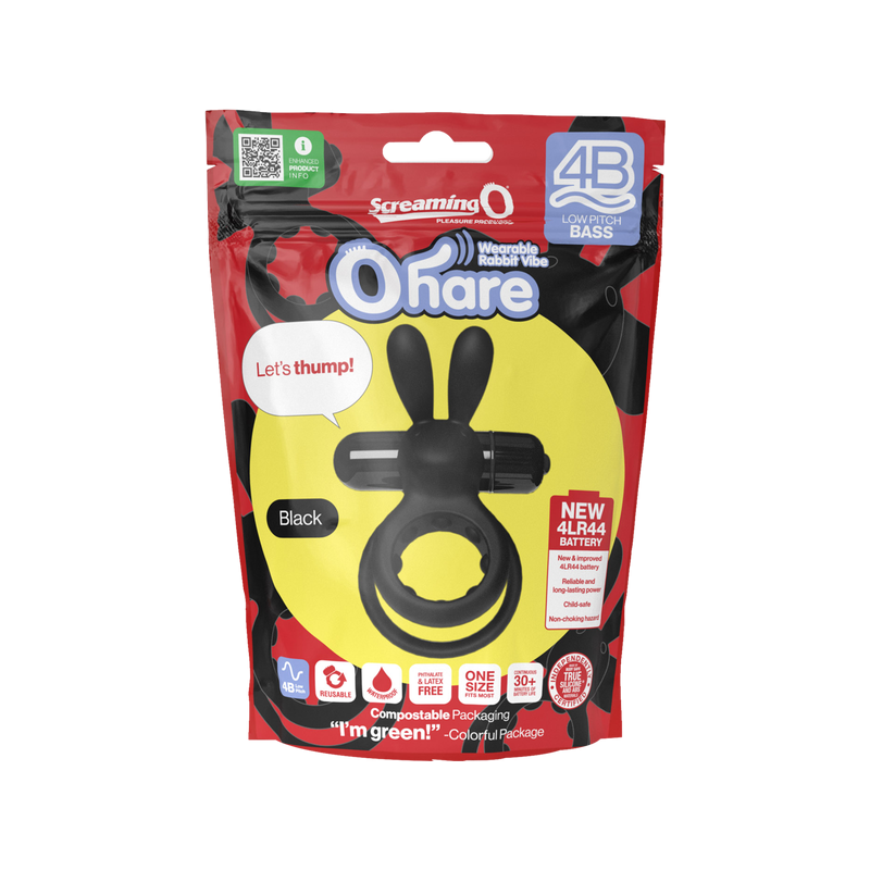 Ohare 4B Low Pitch Bass Cock Ring (Black)
