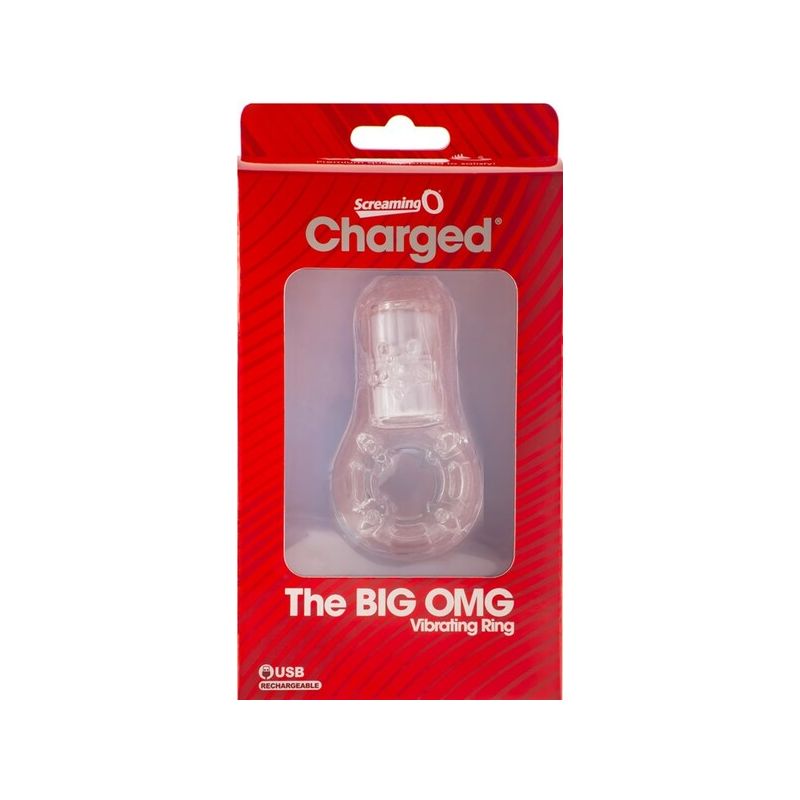 The Big OMG Vibrating Ring - Screaming O Charged (Clear)