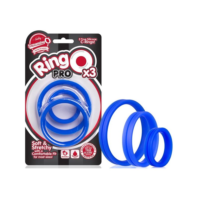 Screaming O RingO Pro X3 Cock Rings (Blue)