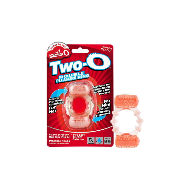 Two-O - Double Pleasure Vibrating Cock Ring - Screaming O (Pink)