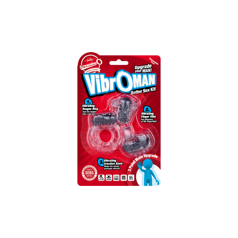 VibrOman - Sex Toy Starter Kit for Couples - Screaming O (Black)