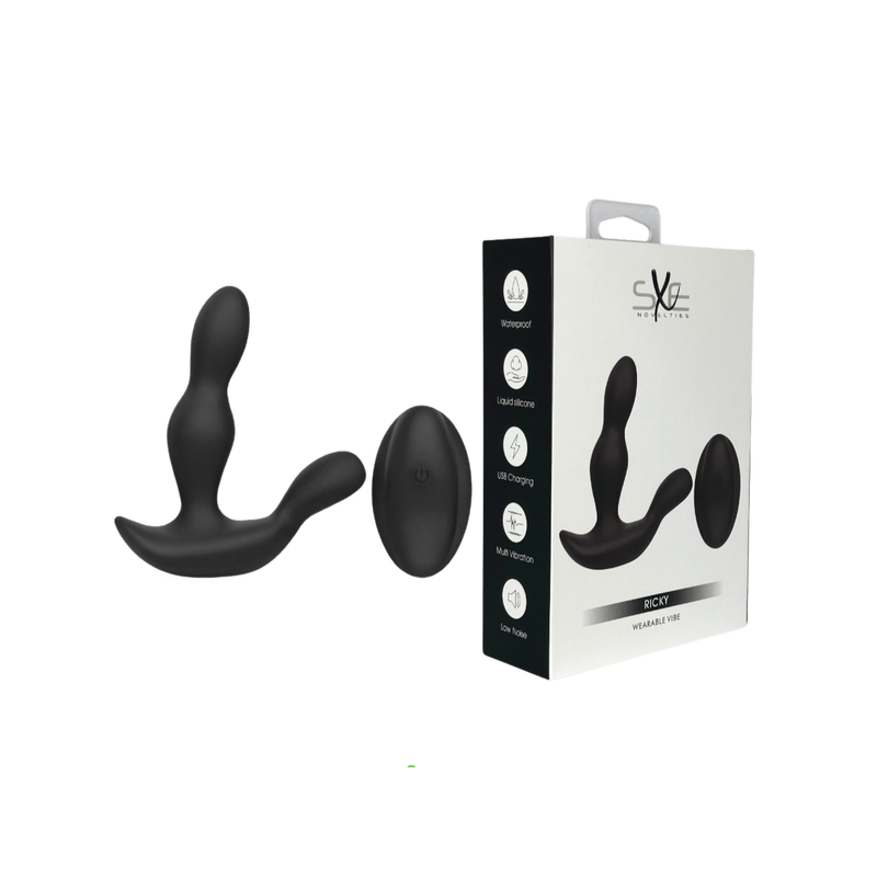 Ricky - Remote Controlled Wearable Vibrator (Black)