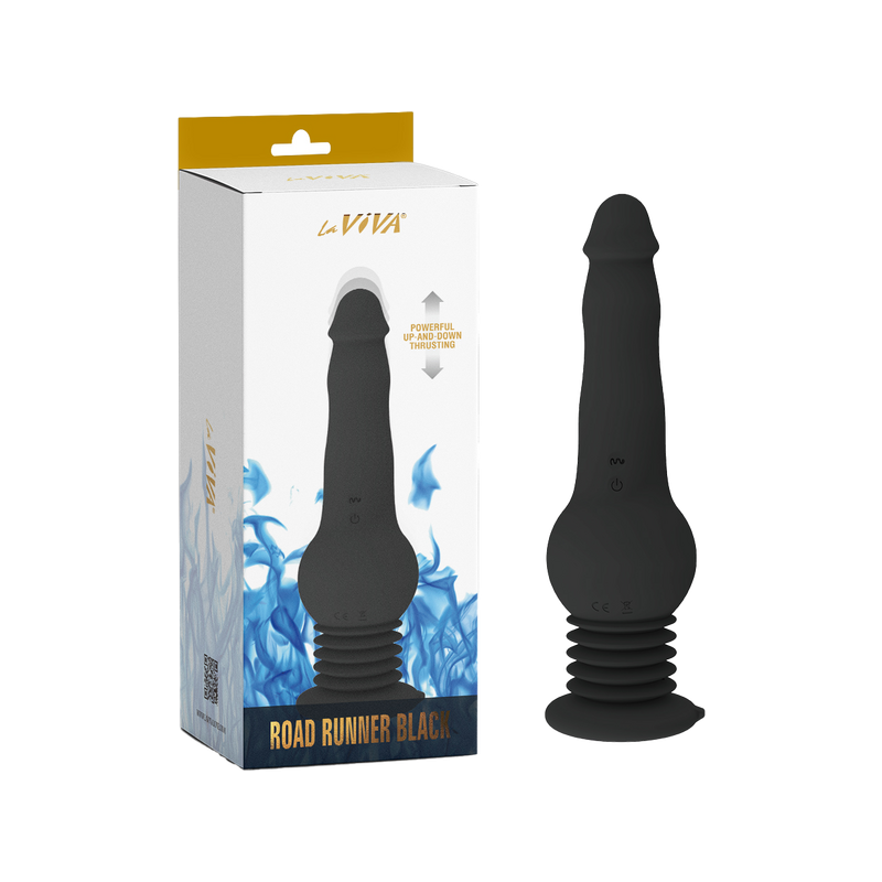 Road Runner Vibrating, Rotating, & Thrusting Vibrator (Black)