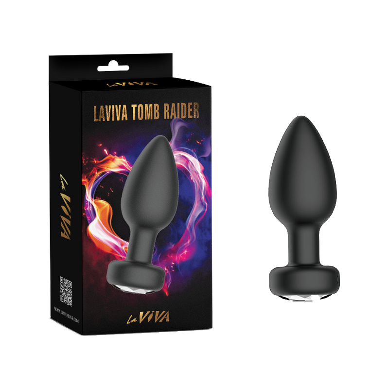 Tomb Raider Vibrating Butt Plug - App Controlled - Laviva (Black)