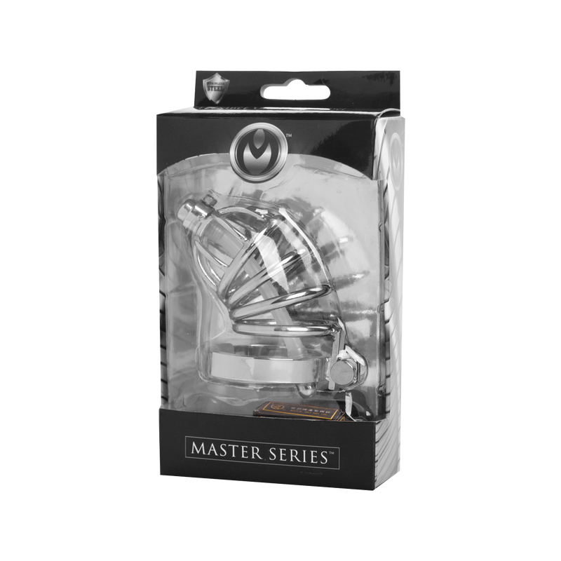Stainless Steel Chastity Cage With Silicone Urethral Plug