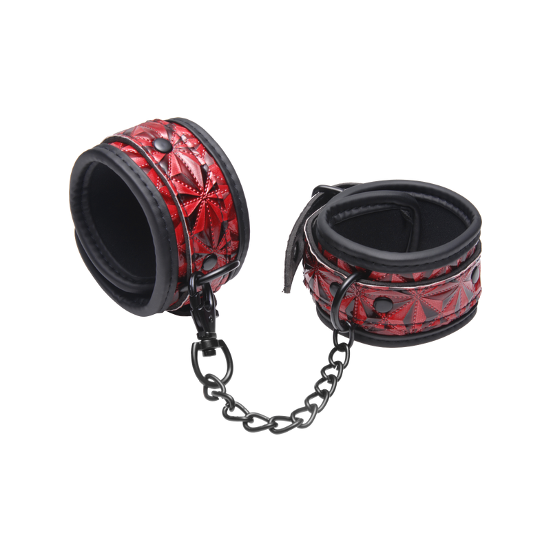 Crimson Tied Embossed Ankle Cuffs